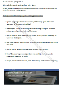 gedragscode whatsapp groepen in zorgteams